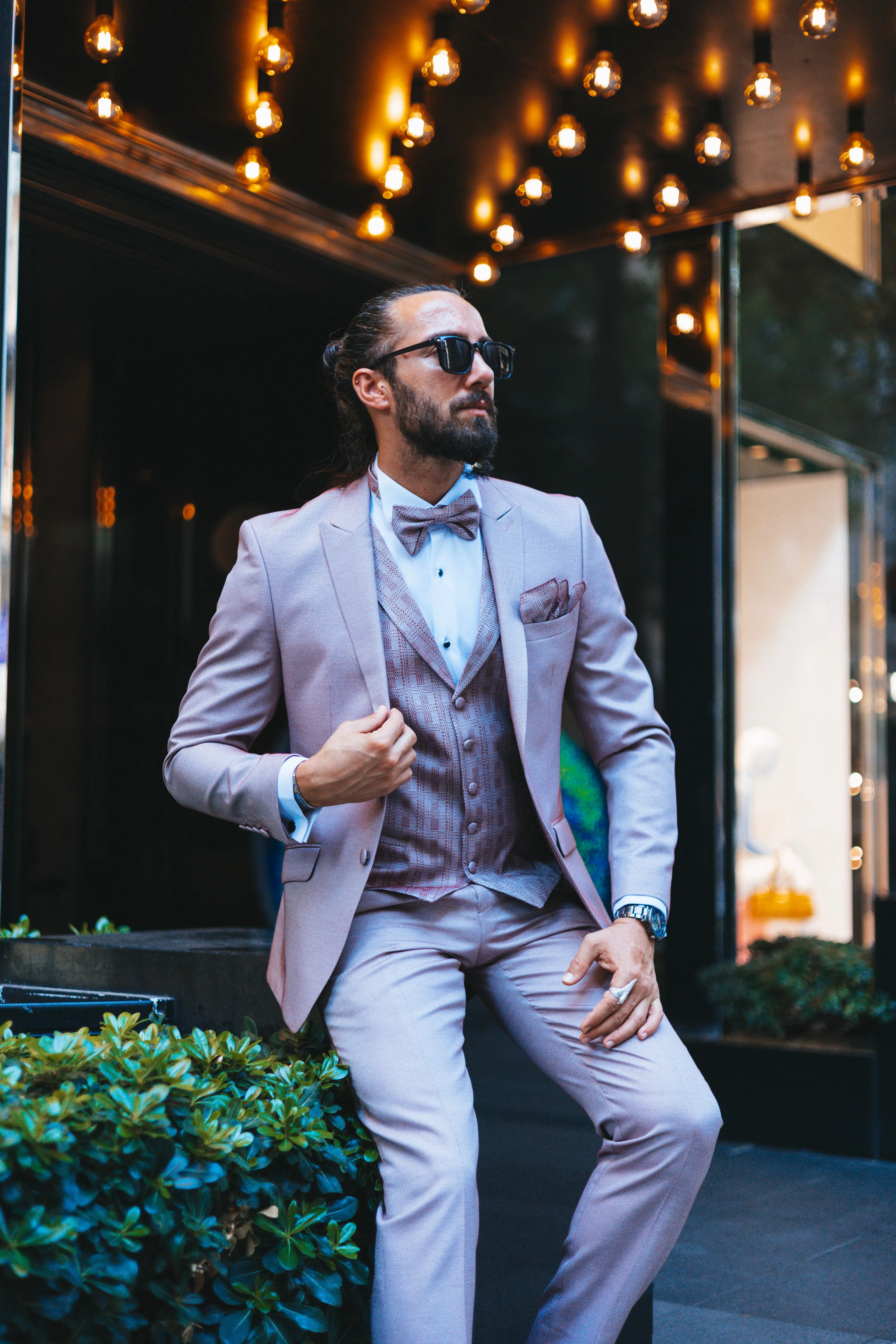 Brabion Amadeo Pink Slim Fit Peak Lapel Tuxedo – Elevate Your Formal Style