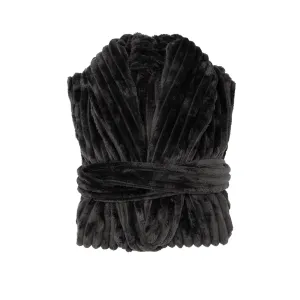 Channel Fleece Robe - Charcoal