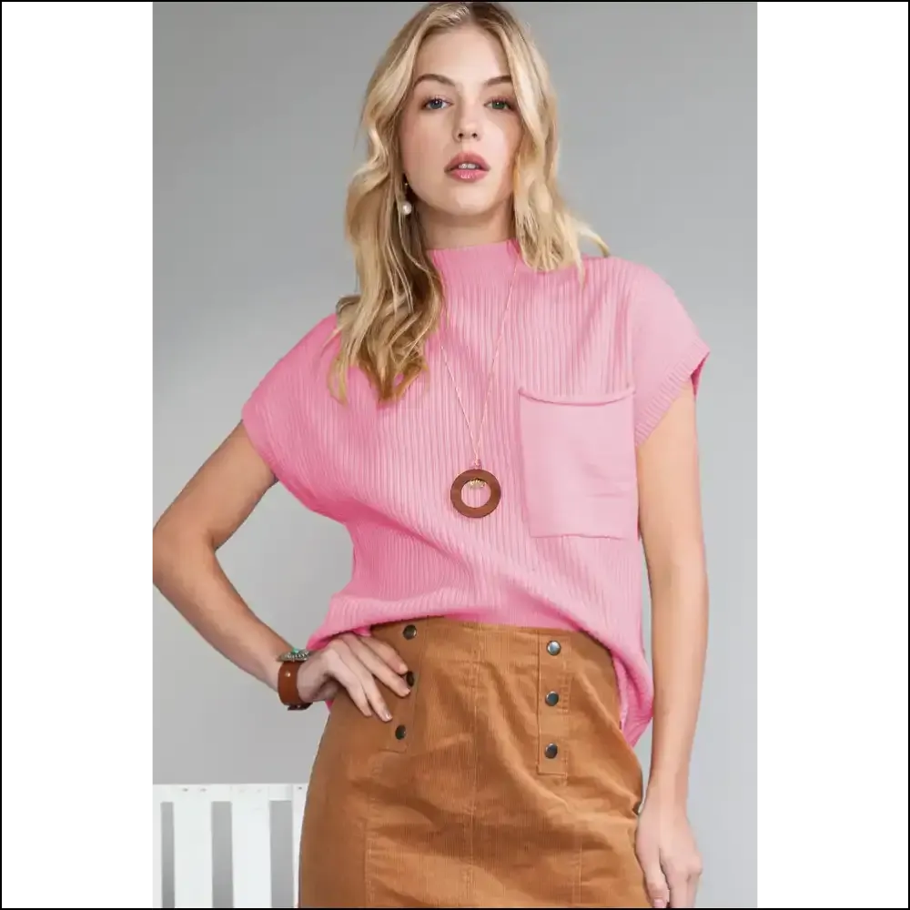 Chic Pink Ribbed Knit Sweater: Needful Things Says "Get Knit " 😜