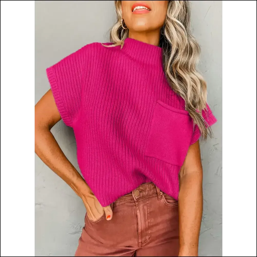 Chic Pink Ribbed Knit Sweater: Needful Things Says "Get Knit " 😜