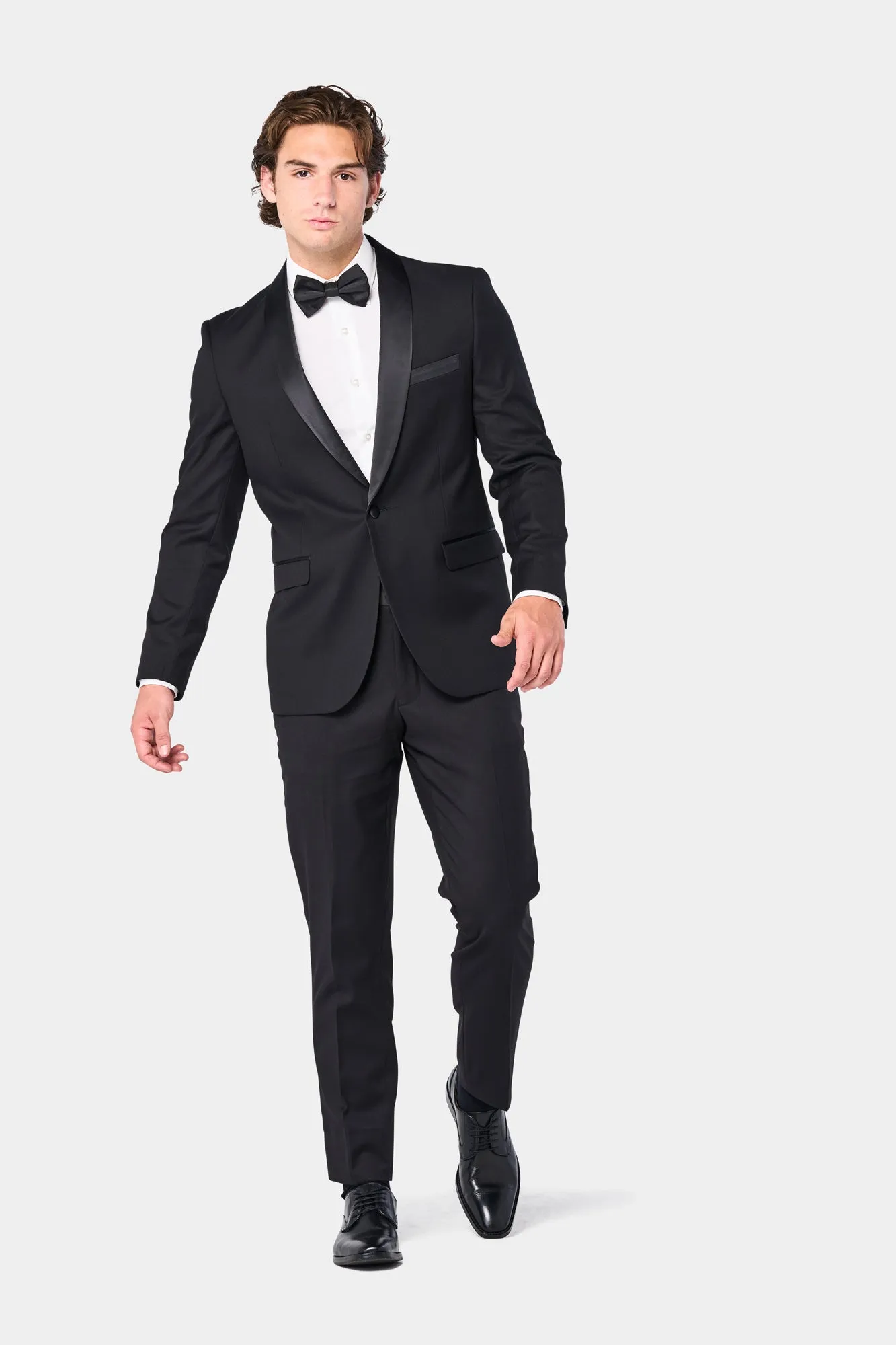 Classic Black Shawl Lapel 1 Button Tuxedo