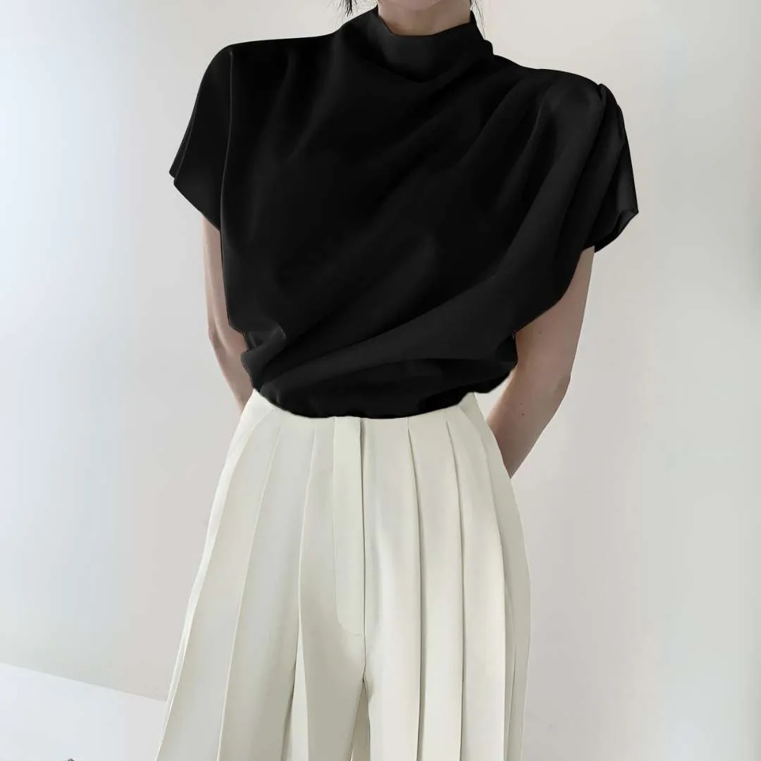 Clementine™ | Sophisticated High Neck Blouse