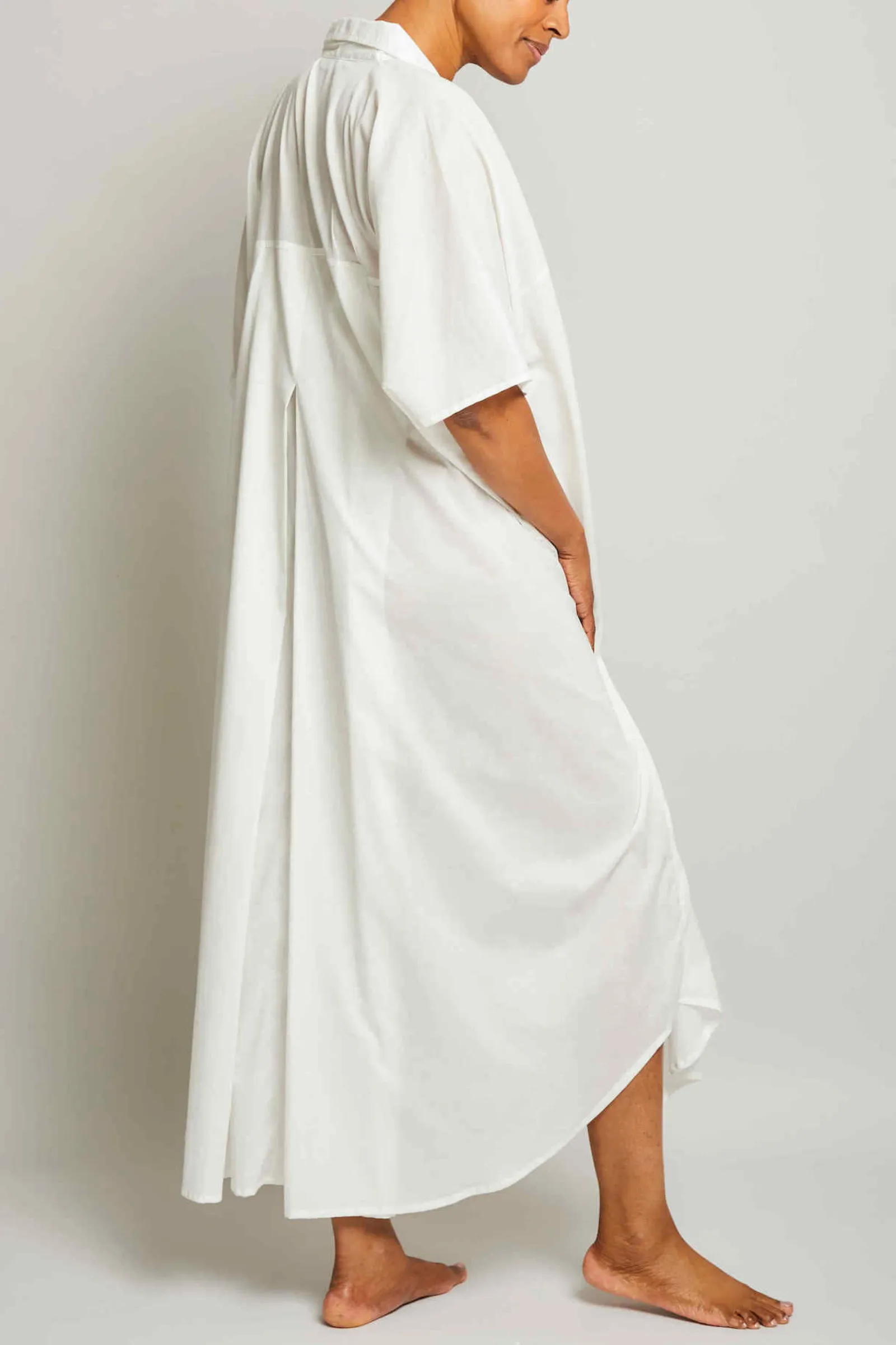 Collared Kaftan - White