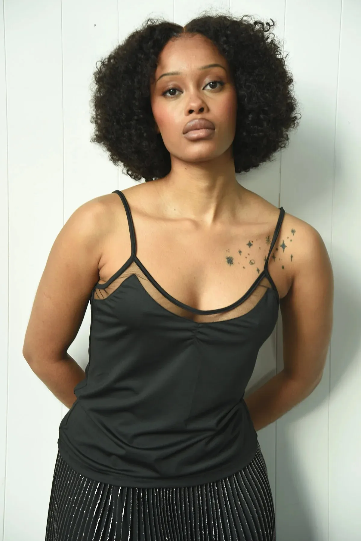 COOP BY TRELISE COOPER HEART & CAMISOLE CAMI BLACK