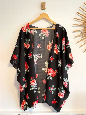 Coral Peony Kimono