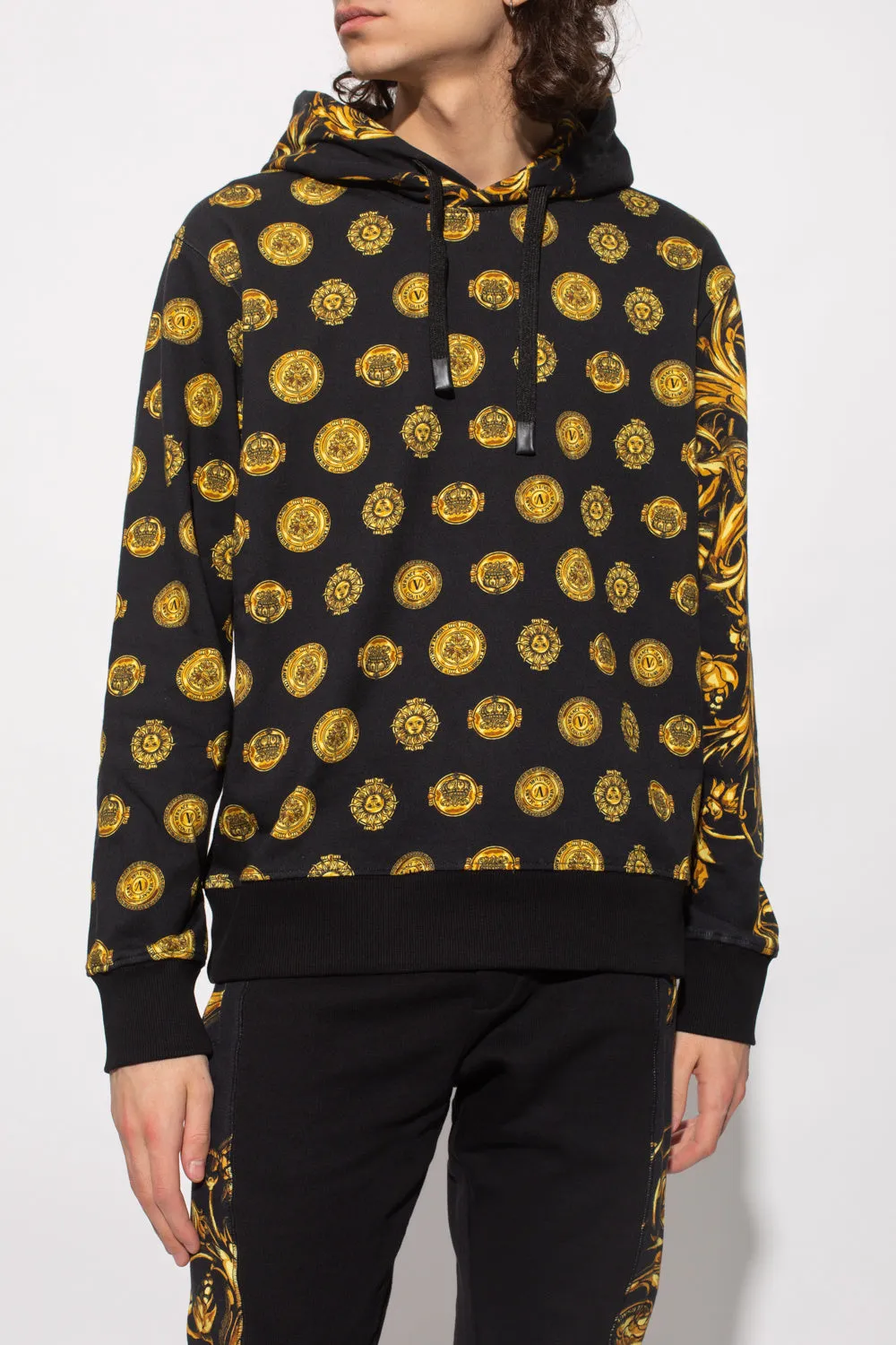 COUTURE BLACK PATTERNED HOODIE