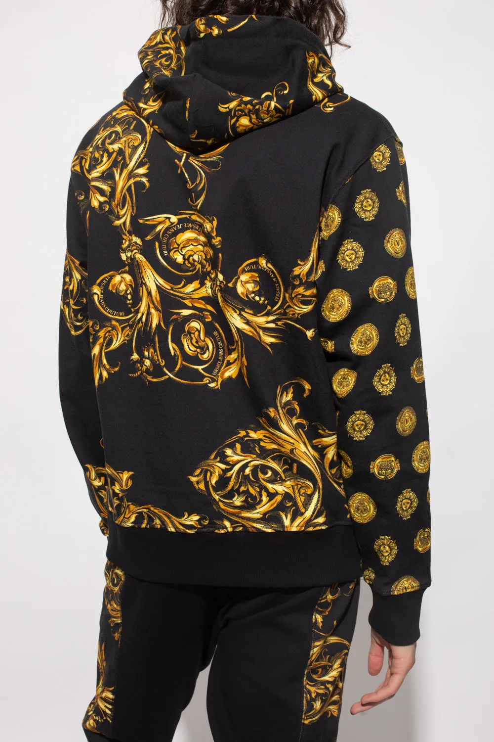 COUTURE BLACK PATTERNED HOODIE