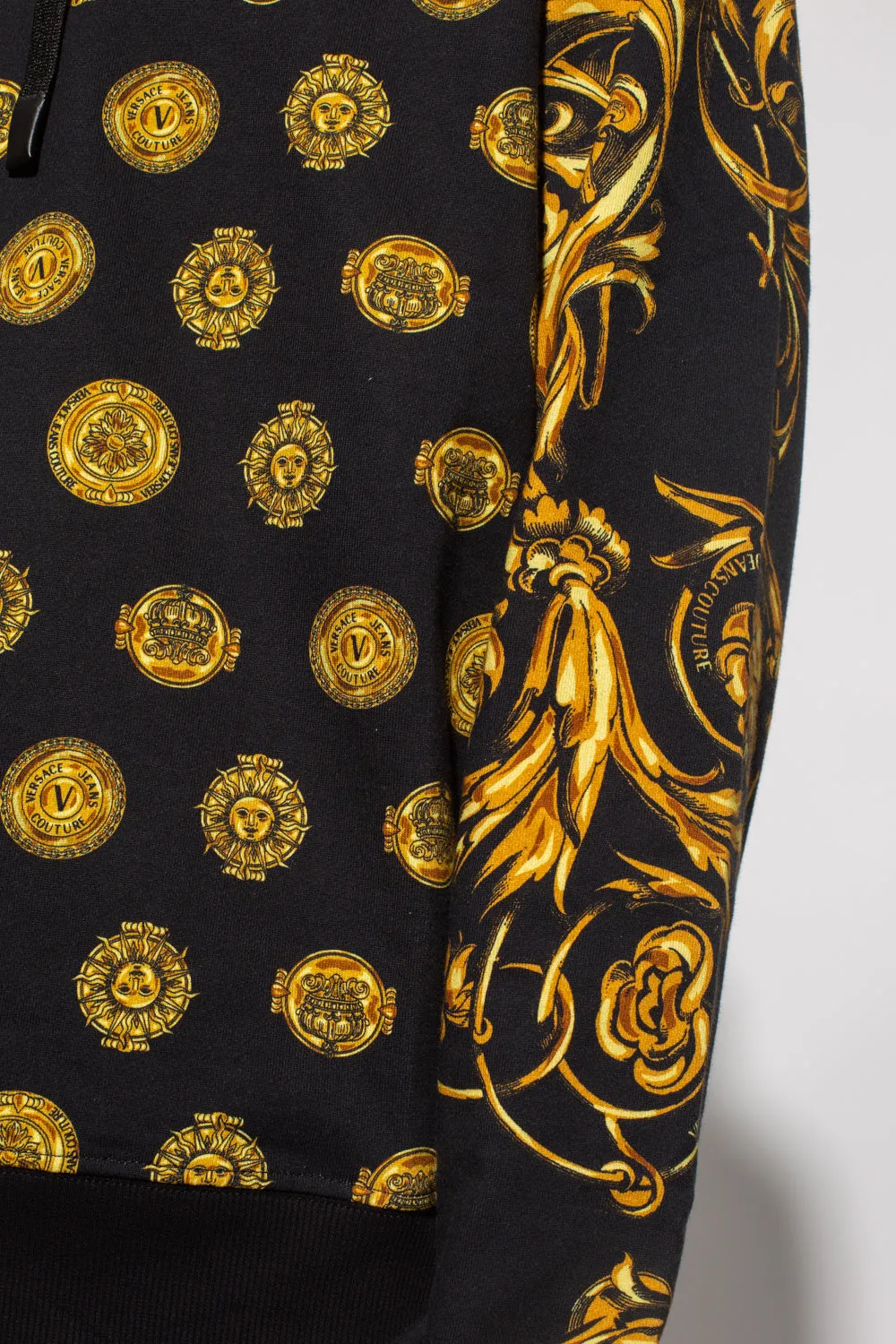 COUTURE BLACK PATTERNED HOODIE