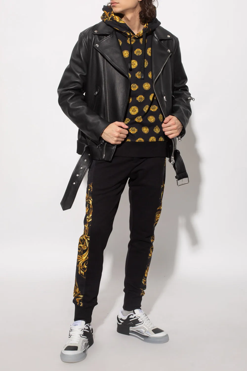 COUTURE BLACK PATTERNED HOODIE
