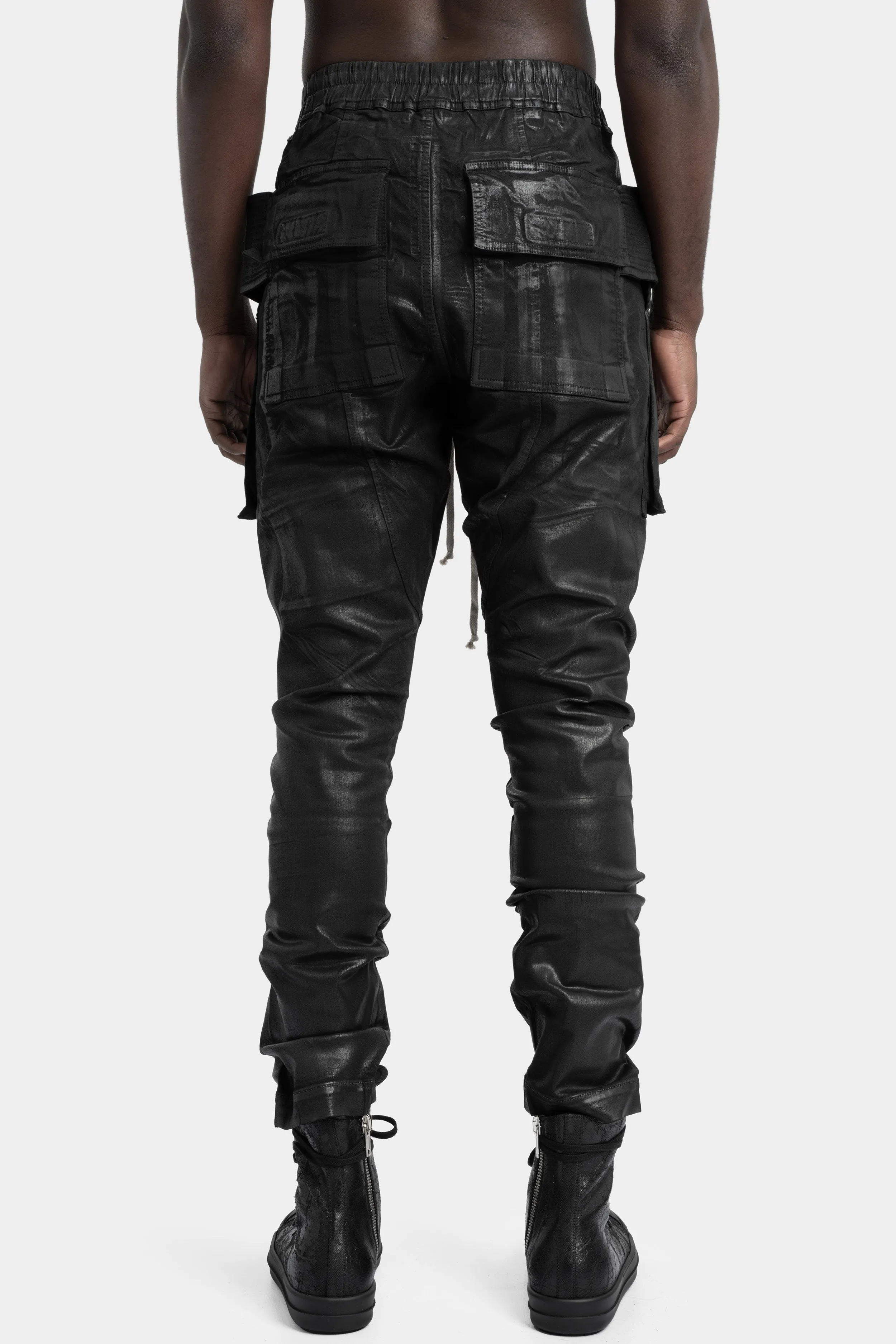 Creatch cargo denim pants, Overdyed foil