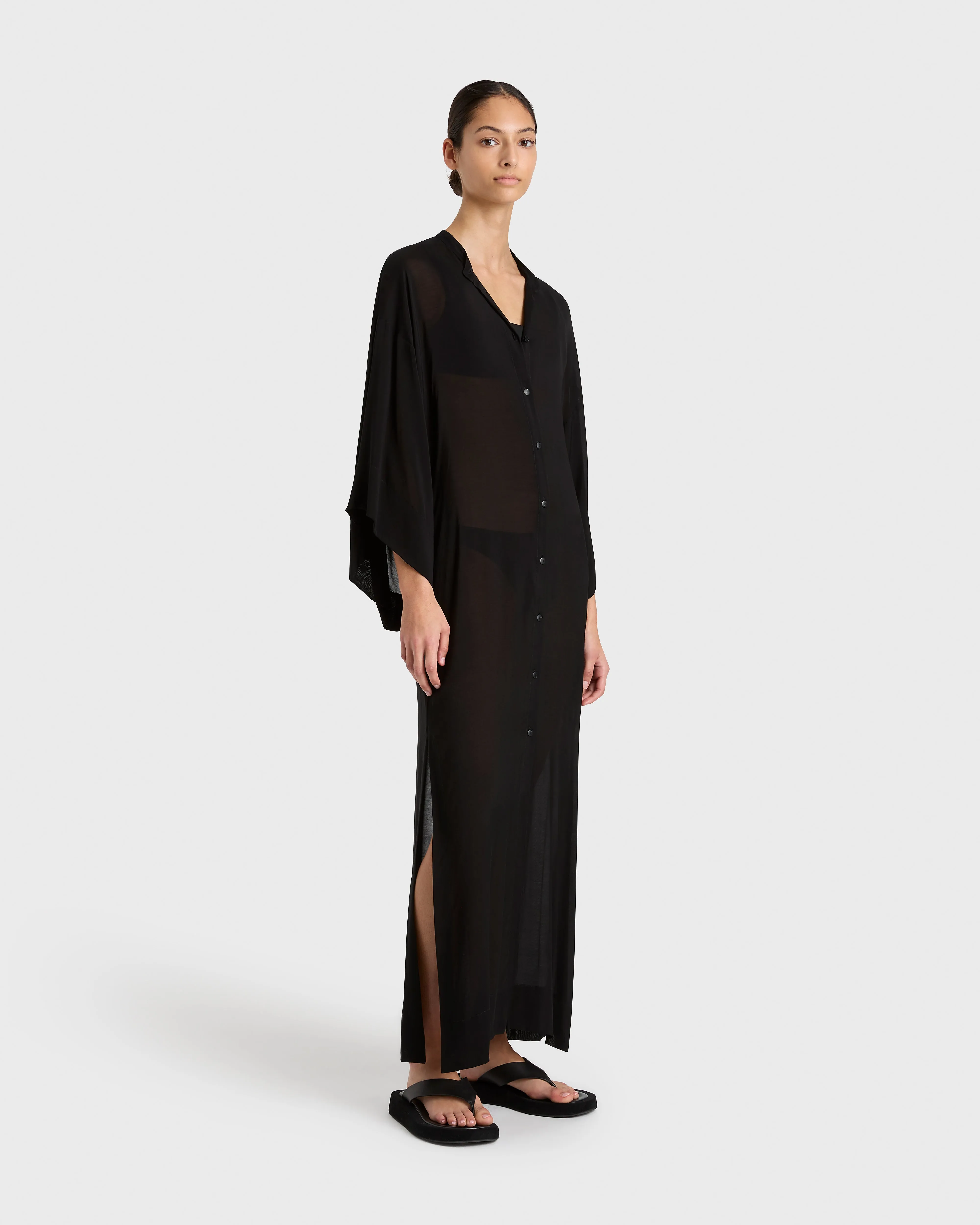 Cremona Kimono Sleeve Coverup - Black