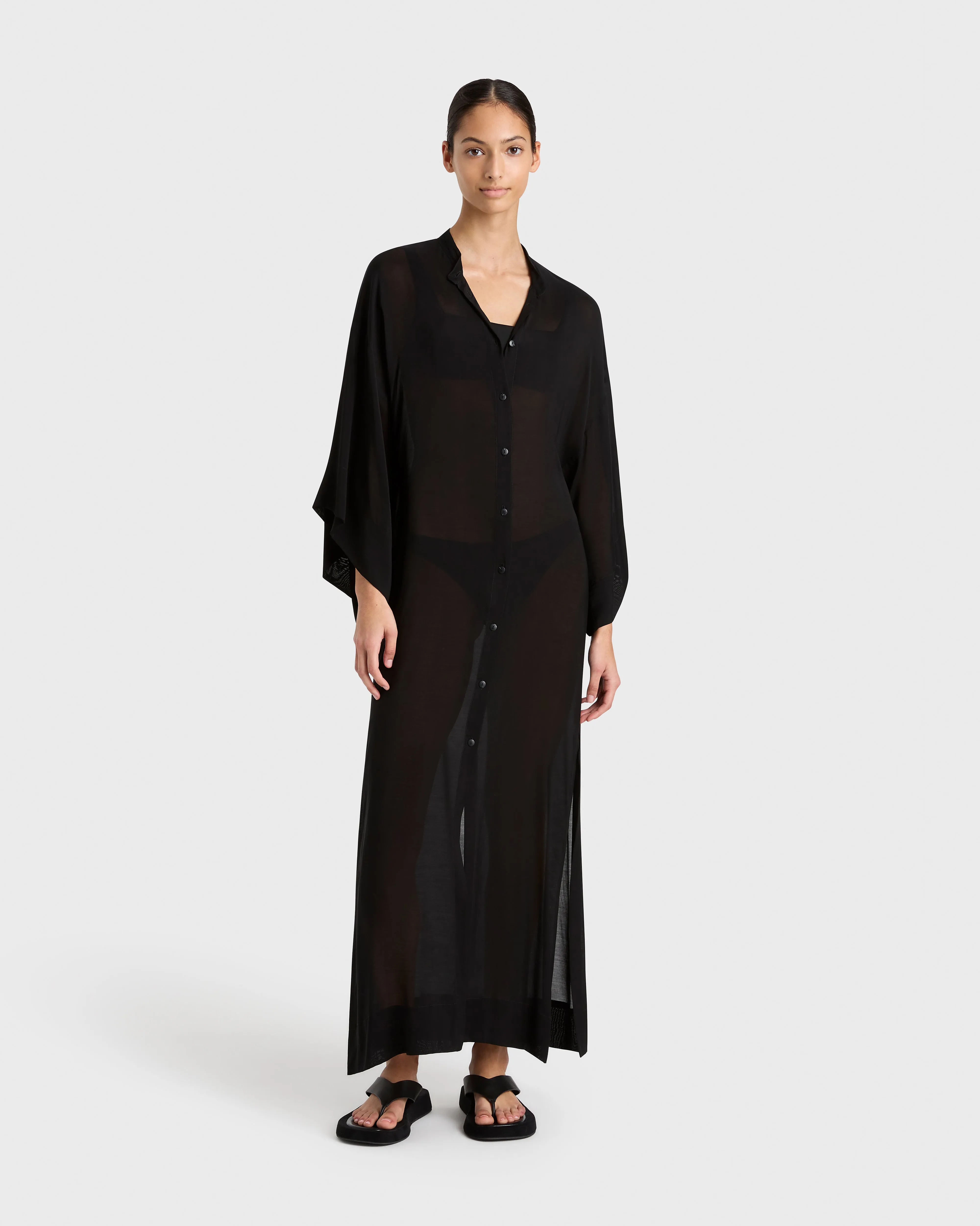 Cremona Kimono Sleeve Coverup - Black