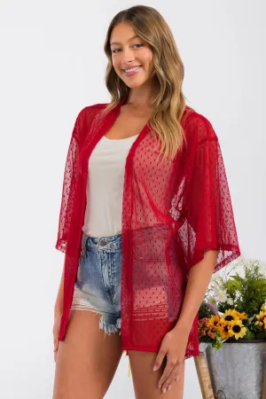 CROCHET LACE KIMONO CASUAL CARDIGAN