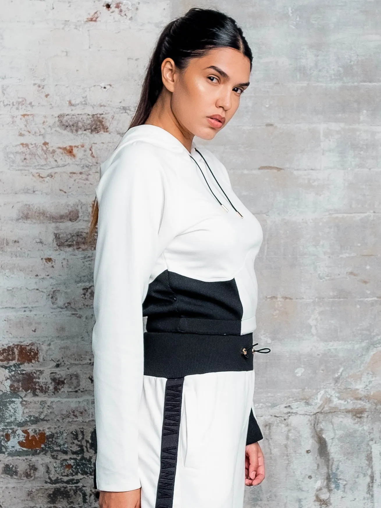 Crop Block Pullover Hoodie