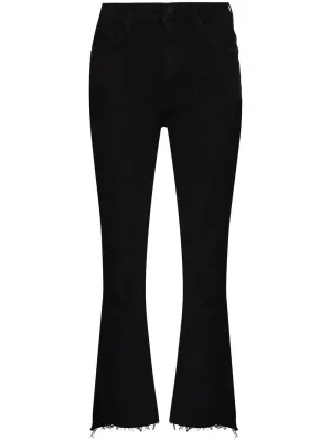 Cropped flared denim jeans