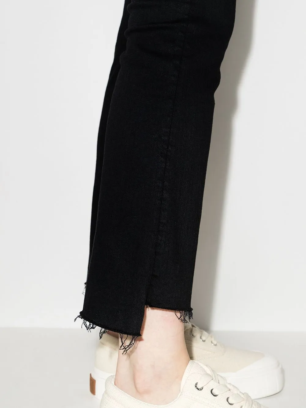 Cropped flared denim jeans