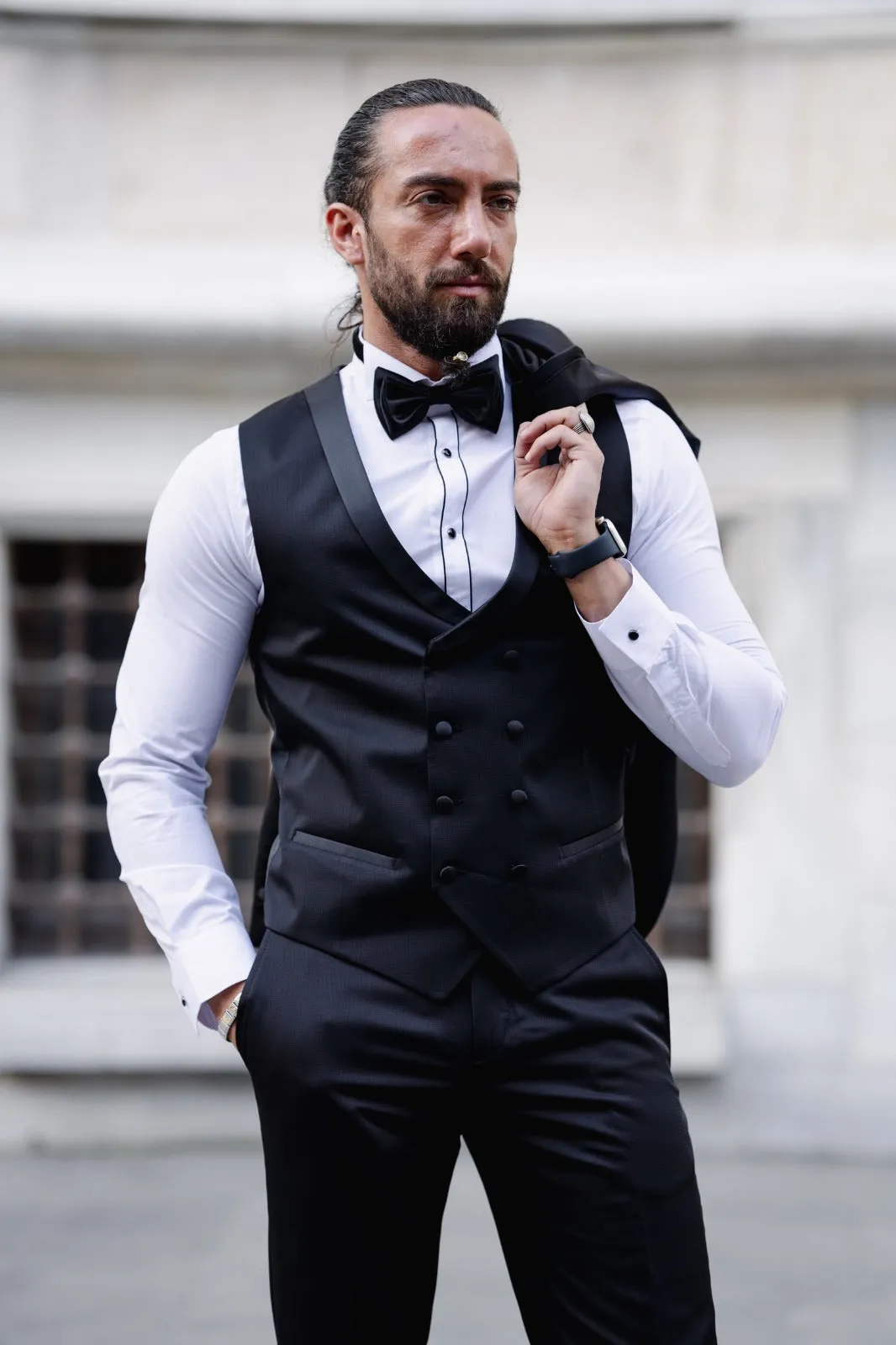 Daniel Black Slim Fit Shawl Lapel Tuxedo - Timeless Elegance for Men