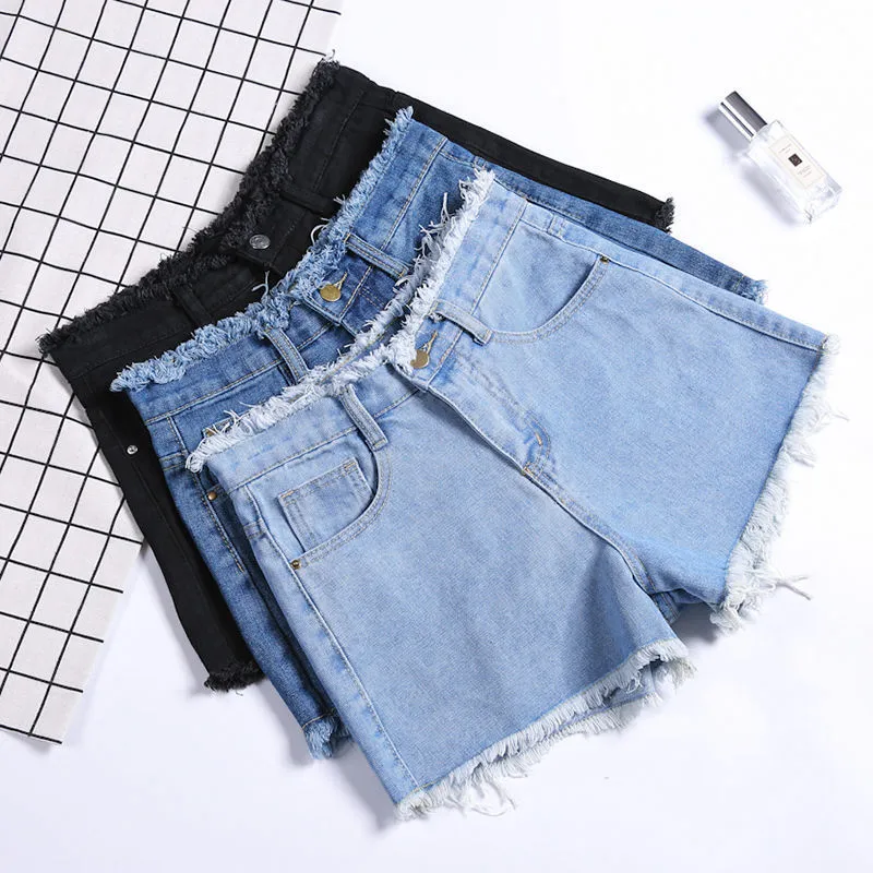 Denim Shorts Women's Summer Loose Wide-Legged Wild Thin High-Waisted Pants