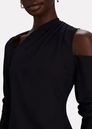 Dia Textured Ripple Crepe Top (Black)