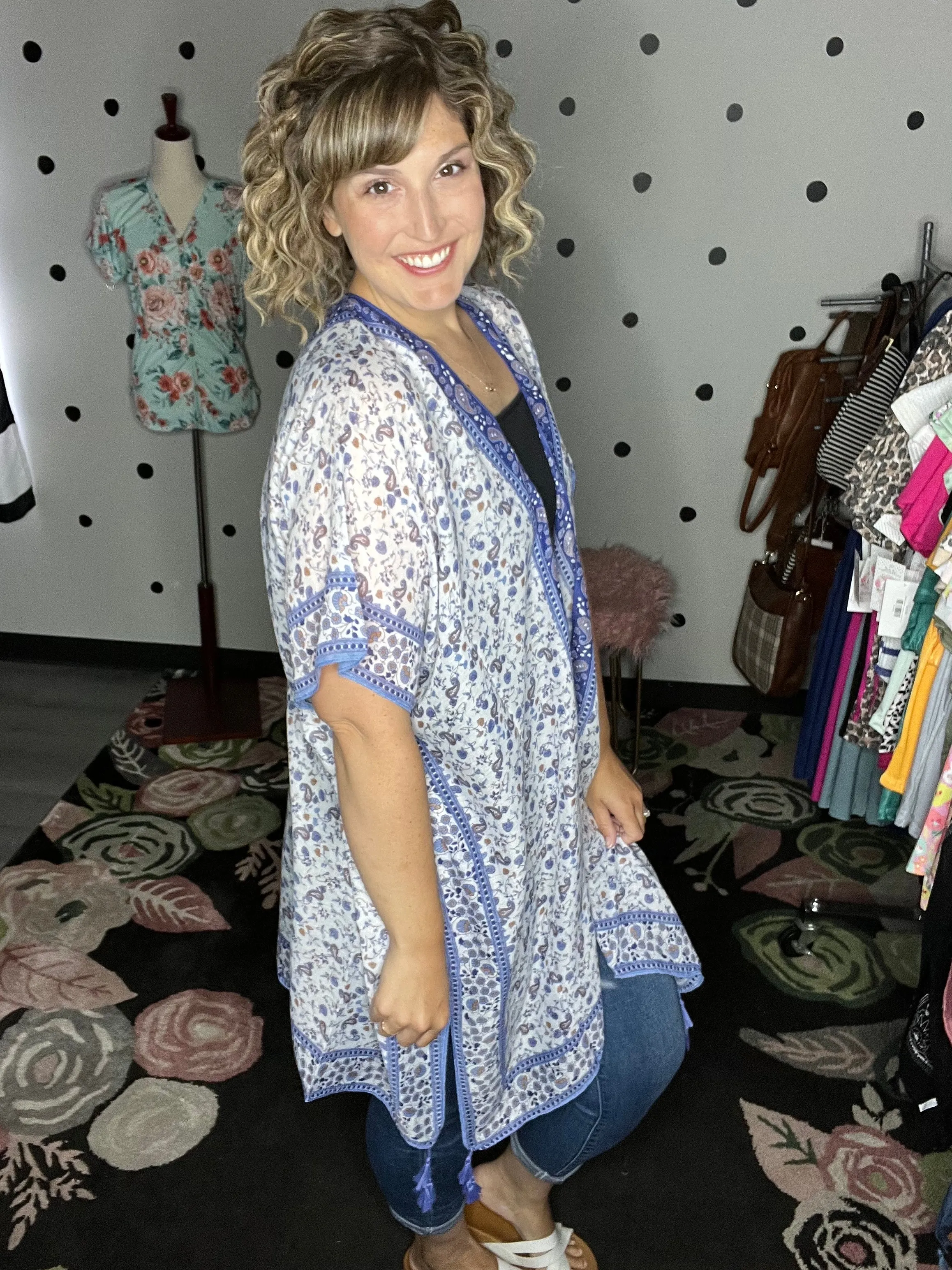 Ditsy Floral Paisley Kimono