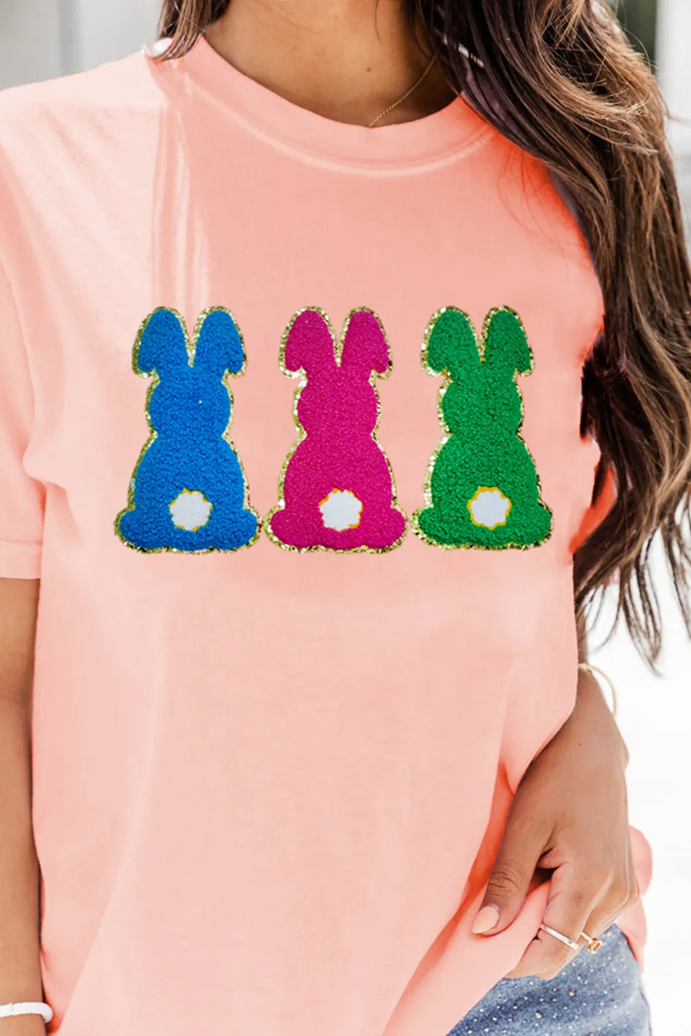 Easter Bunny Chenille Patched Graphic Tee