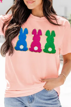Easter Bunny Chenille Patched Graphic Tee