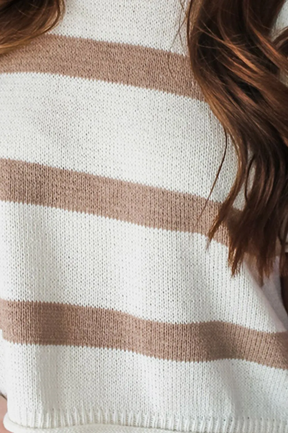 Elsa Striped Round Neck Short Sleeve Knit Top