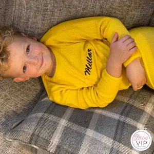 Embroidered Mustard Ribbed Loungewear (CURRENTLY OUT OF STOCK)