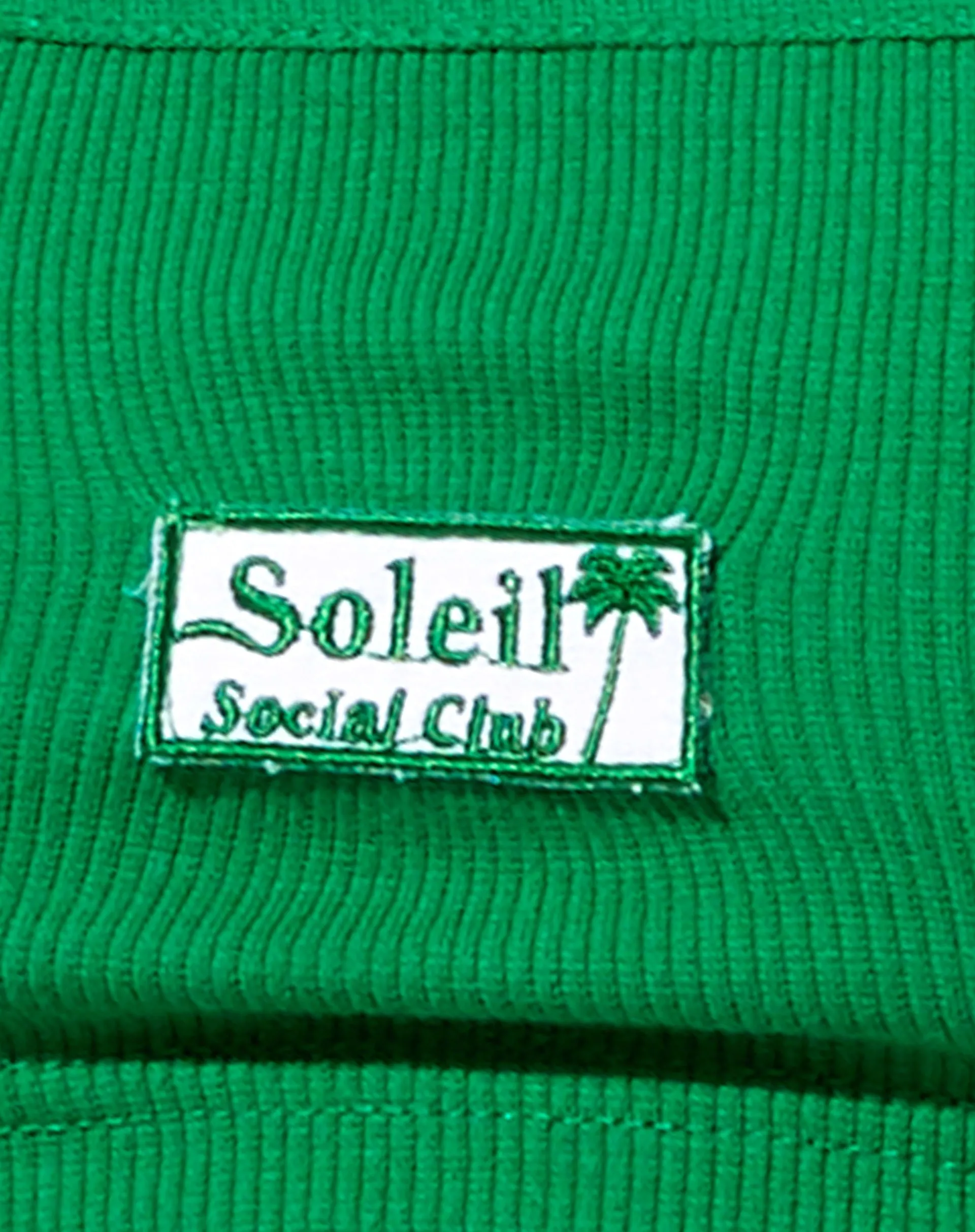 Esnee Bralet Top in Rib Dark Green Soleil Label Embro