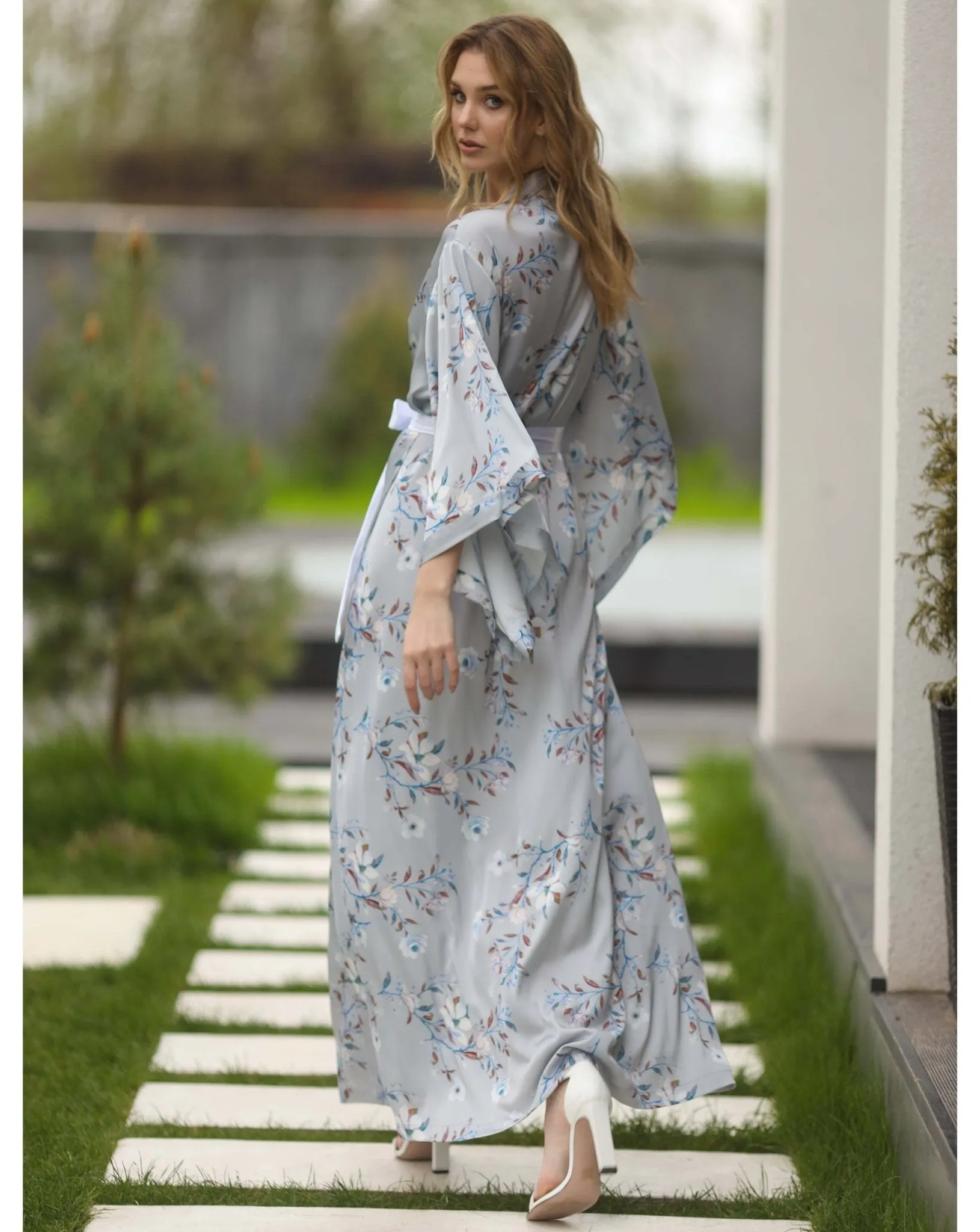 Essential Print Kimono Robe