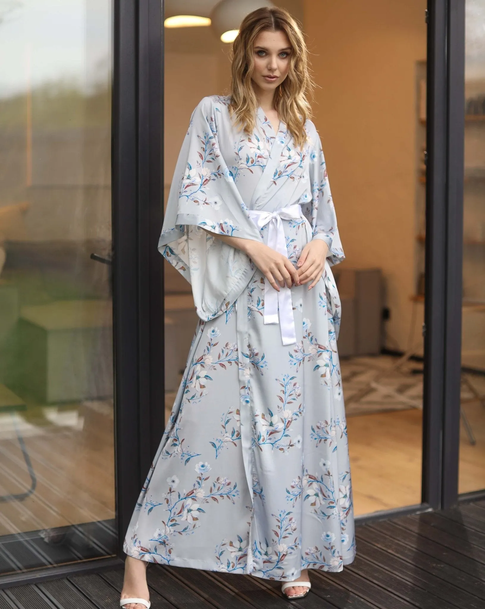 Essential Print Kimono Robe