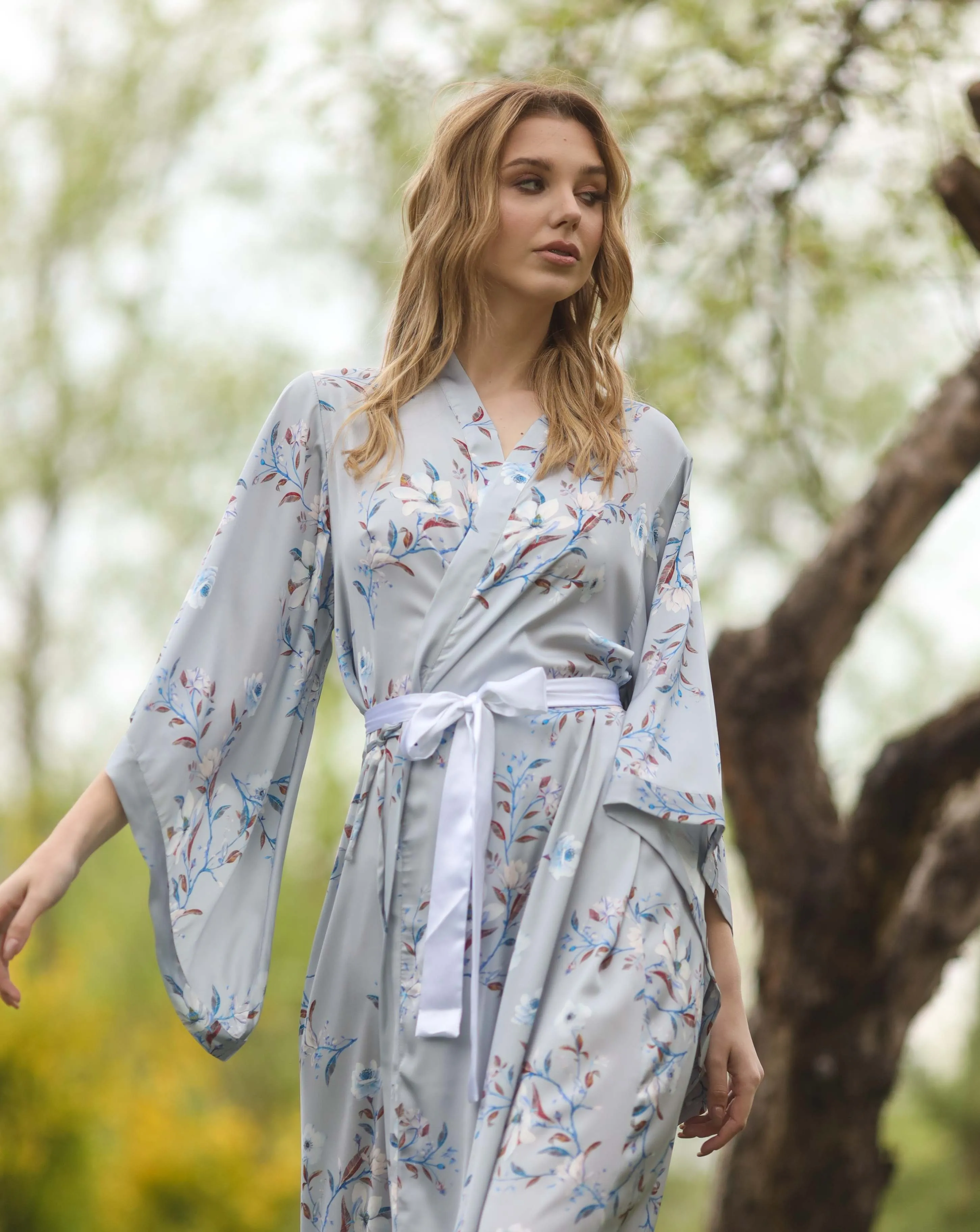 Essential Print Kimono Robe
