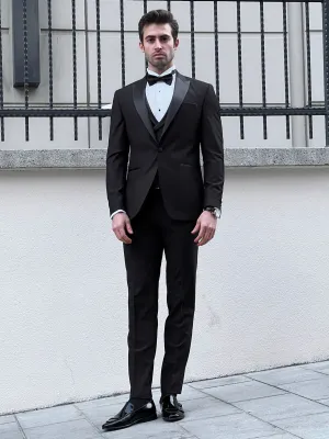 Fabio Black Peak Lapel Slim Fit Tuxedo