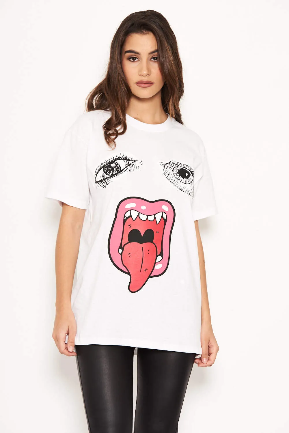 Face Print White T-Shirt