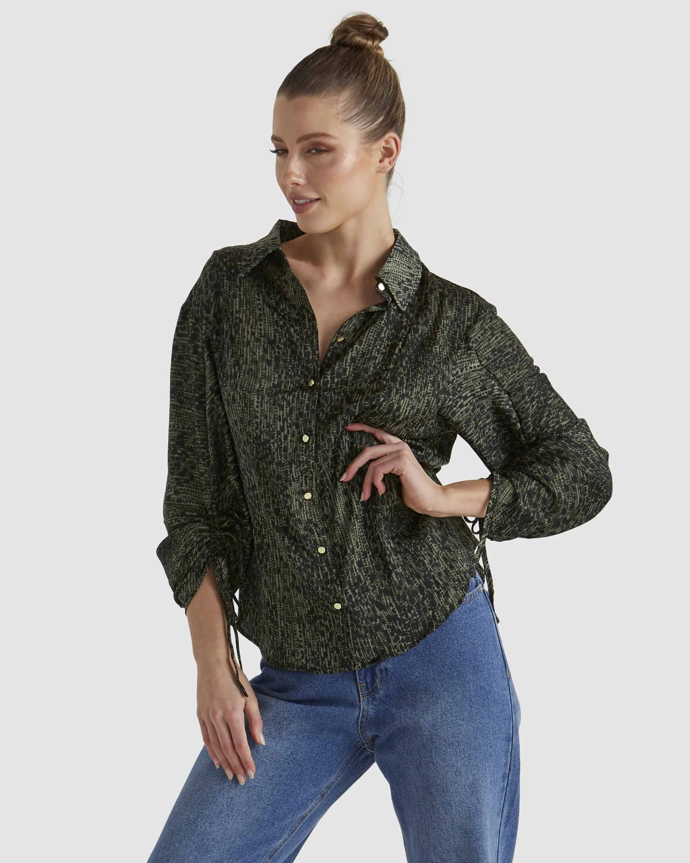 Fate   Becker Explorer Shirt - Khaki Leopard