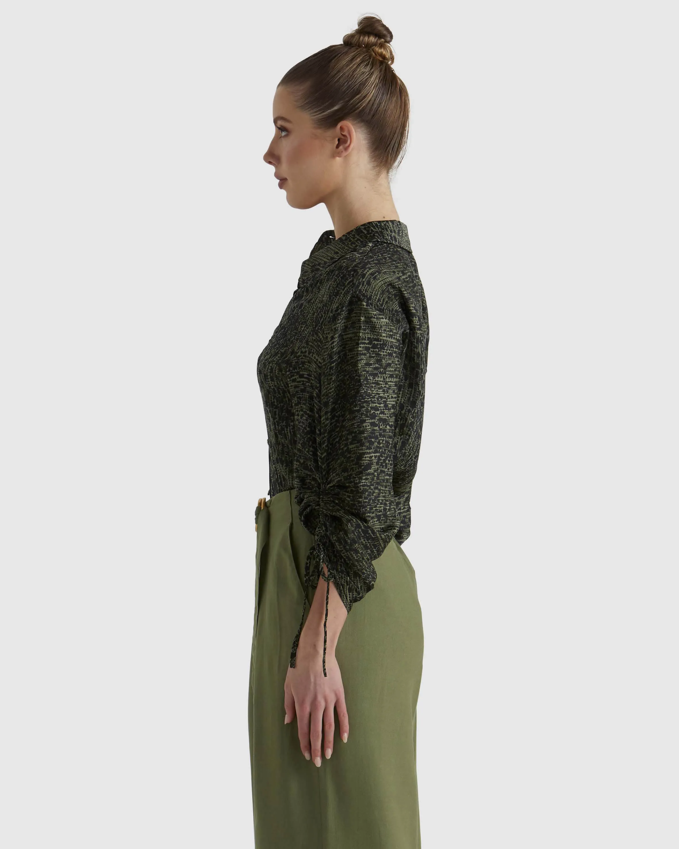 Fate   Becker Explorer Shirt - Khaki Leopard