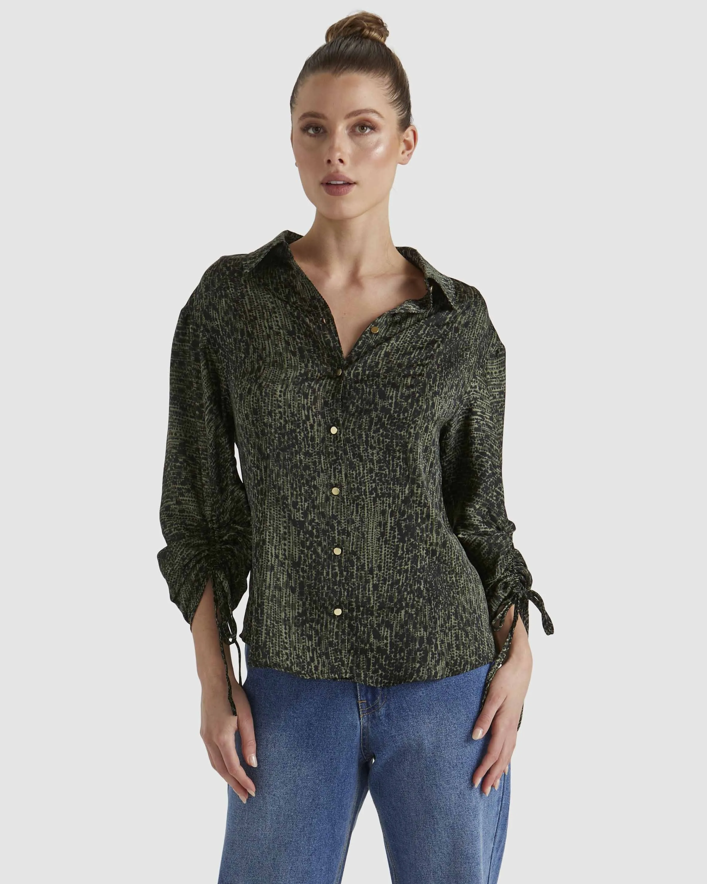 Fate   Becker Explorer Shirt - Khaki Leopard
