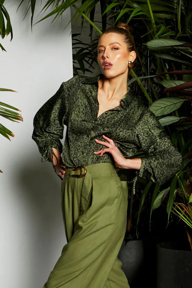 Fate   Becker Explorer Shirt - Khaki Leopard