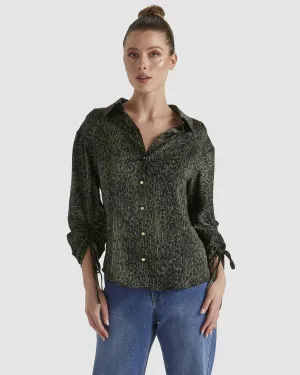 Fate   Becker Explorer Shirt - Khaki Leopard