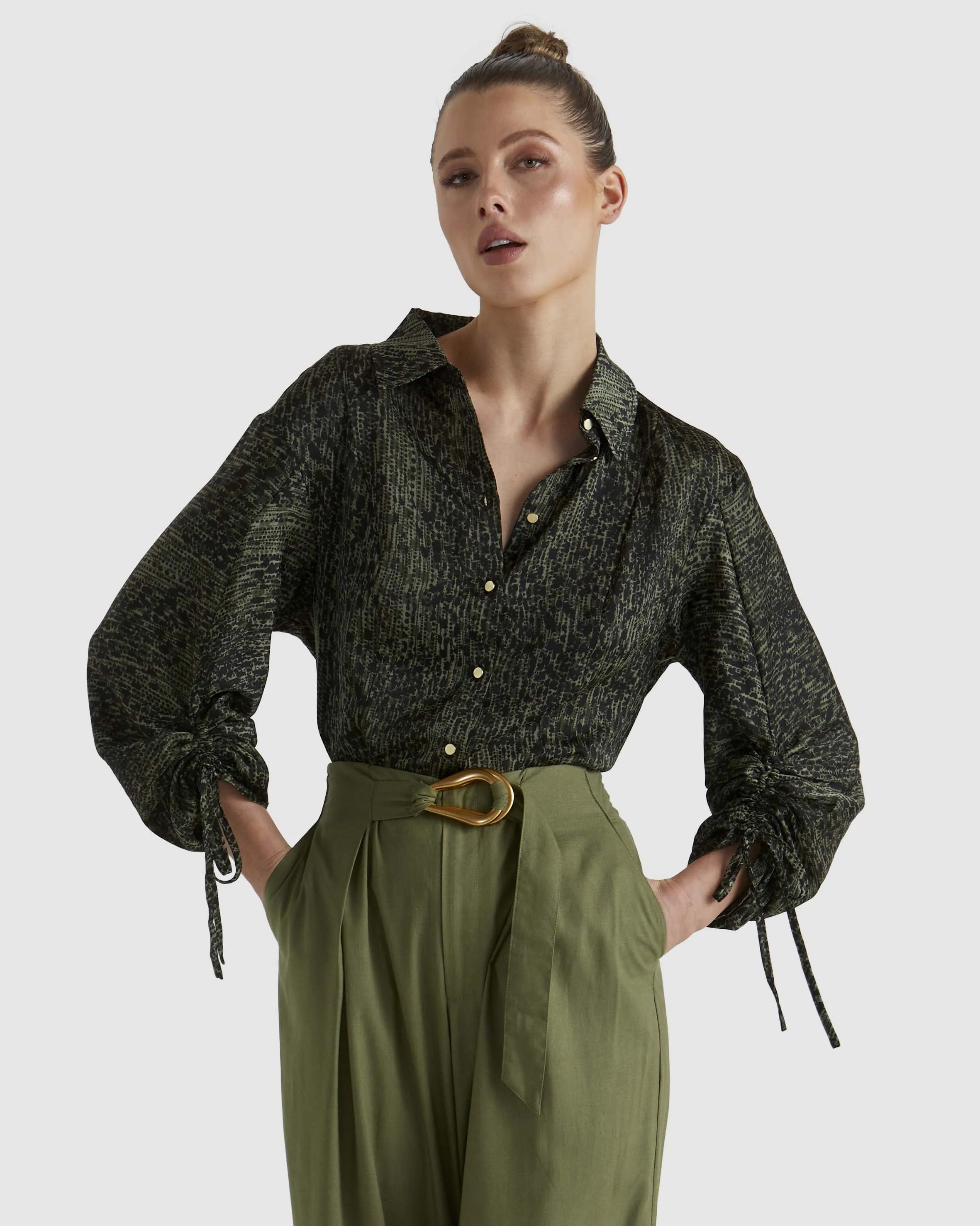 Fate   Becker Explorer Shirt - Khaki Leopard