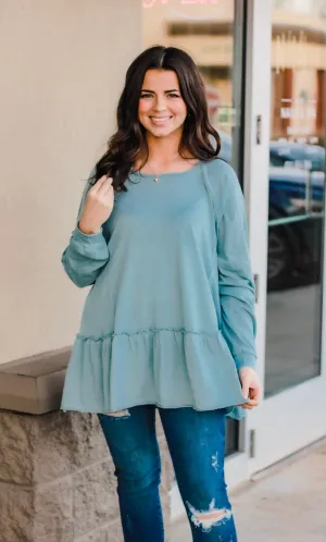 Finding Forever Dusty Blue Tunic Top