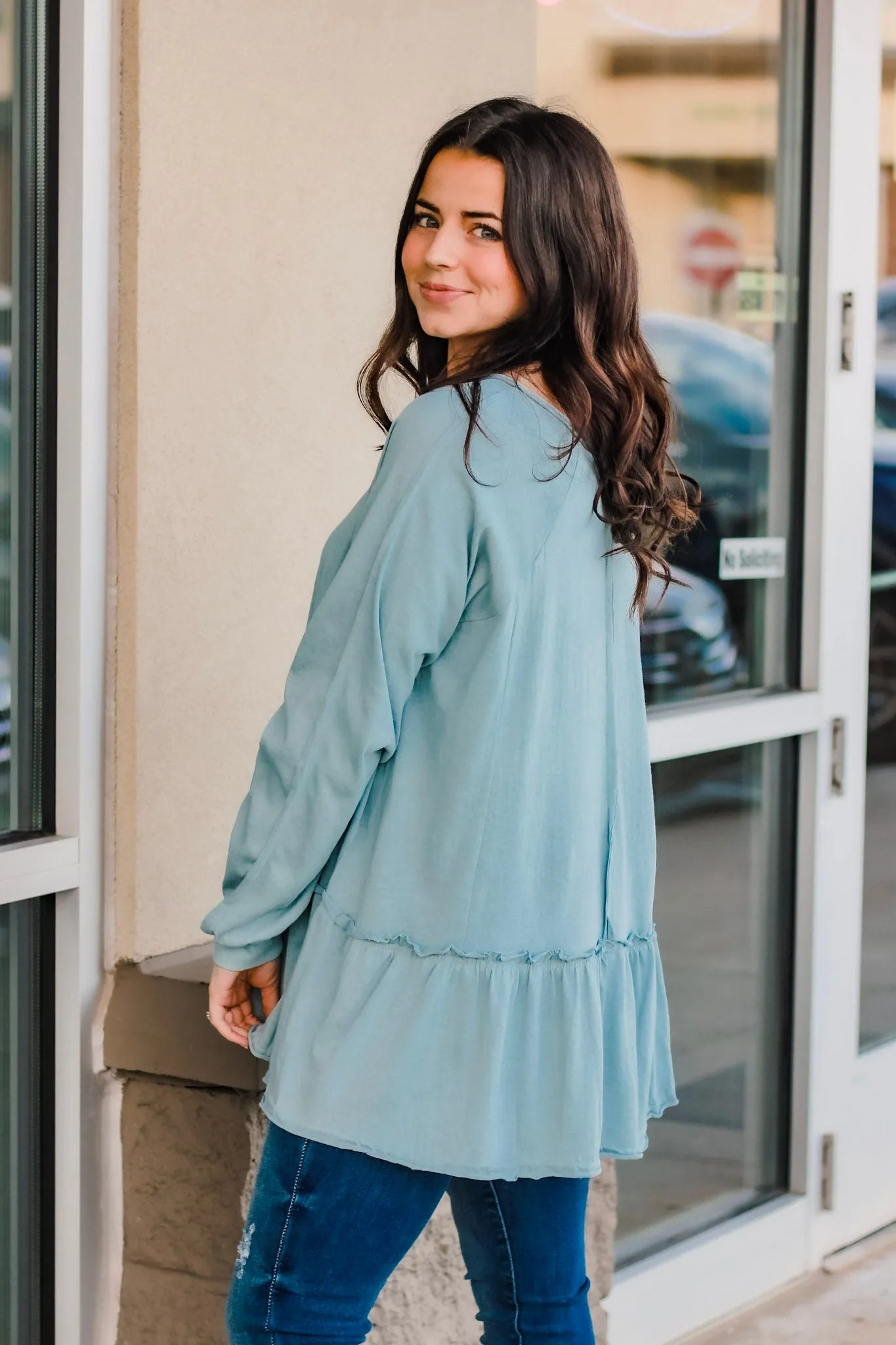 Finding Forever Dusty Blue Tunic Top