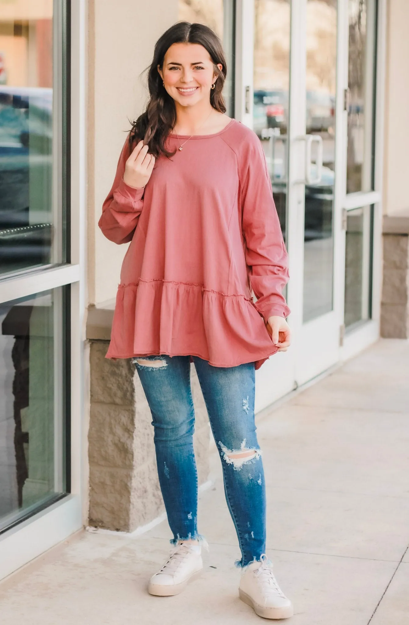 Finding Forever Mauve Tunic Top