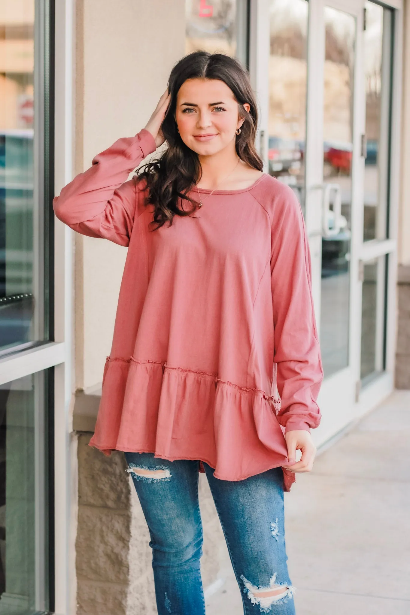Finding Forever Mauve Tunic Top