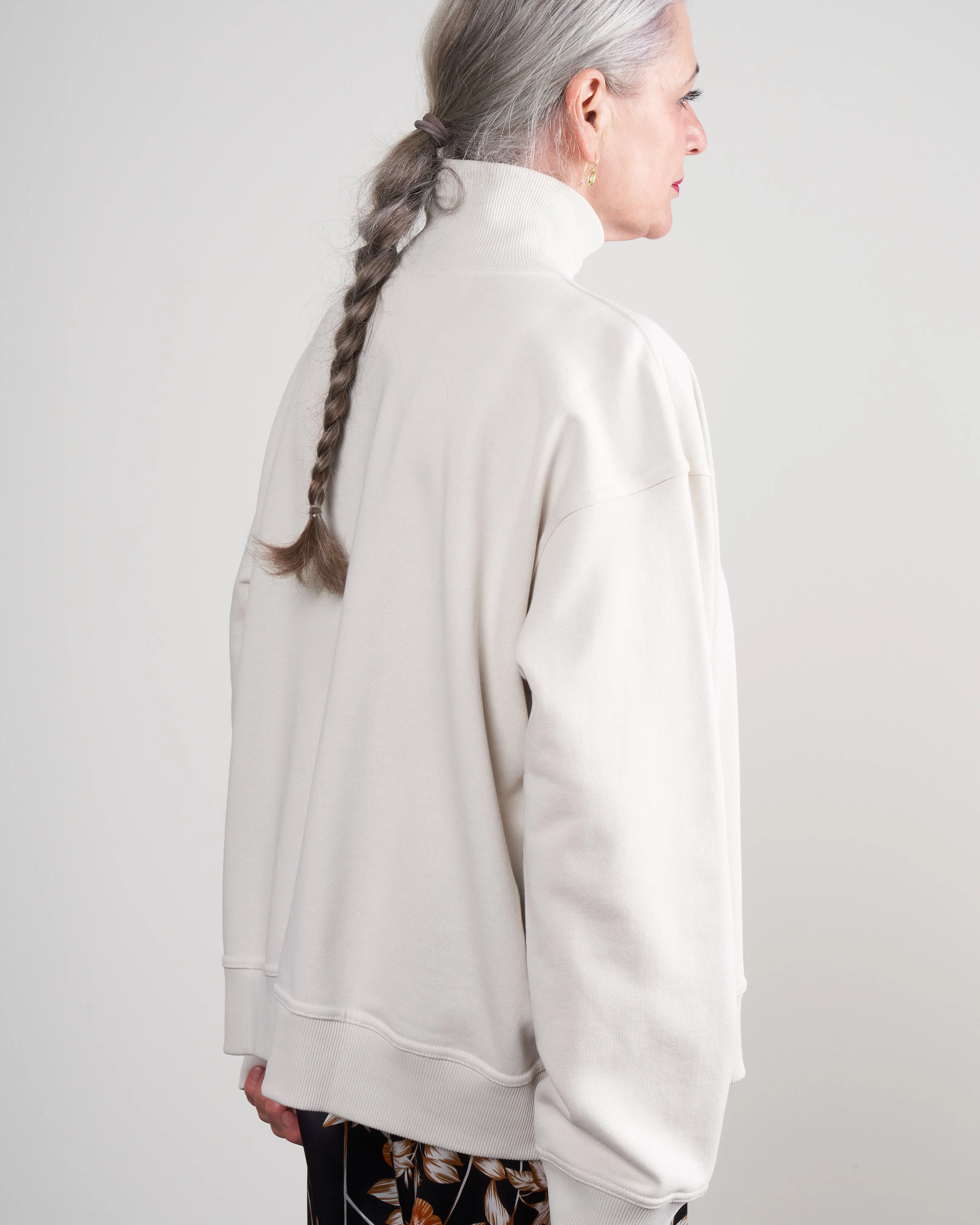 fleece pullover - mastic