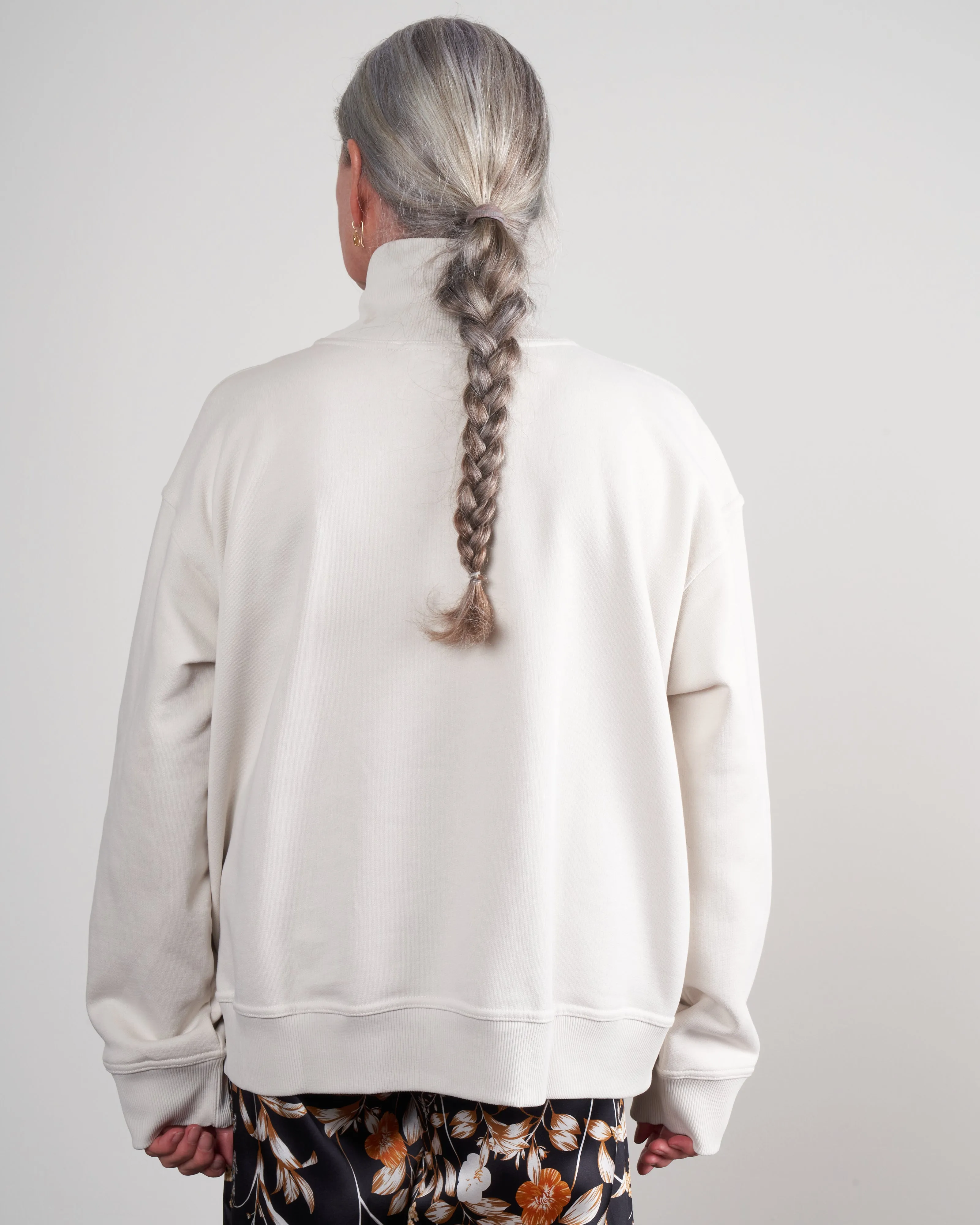 fleece pullover - mastic