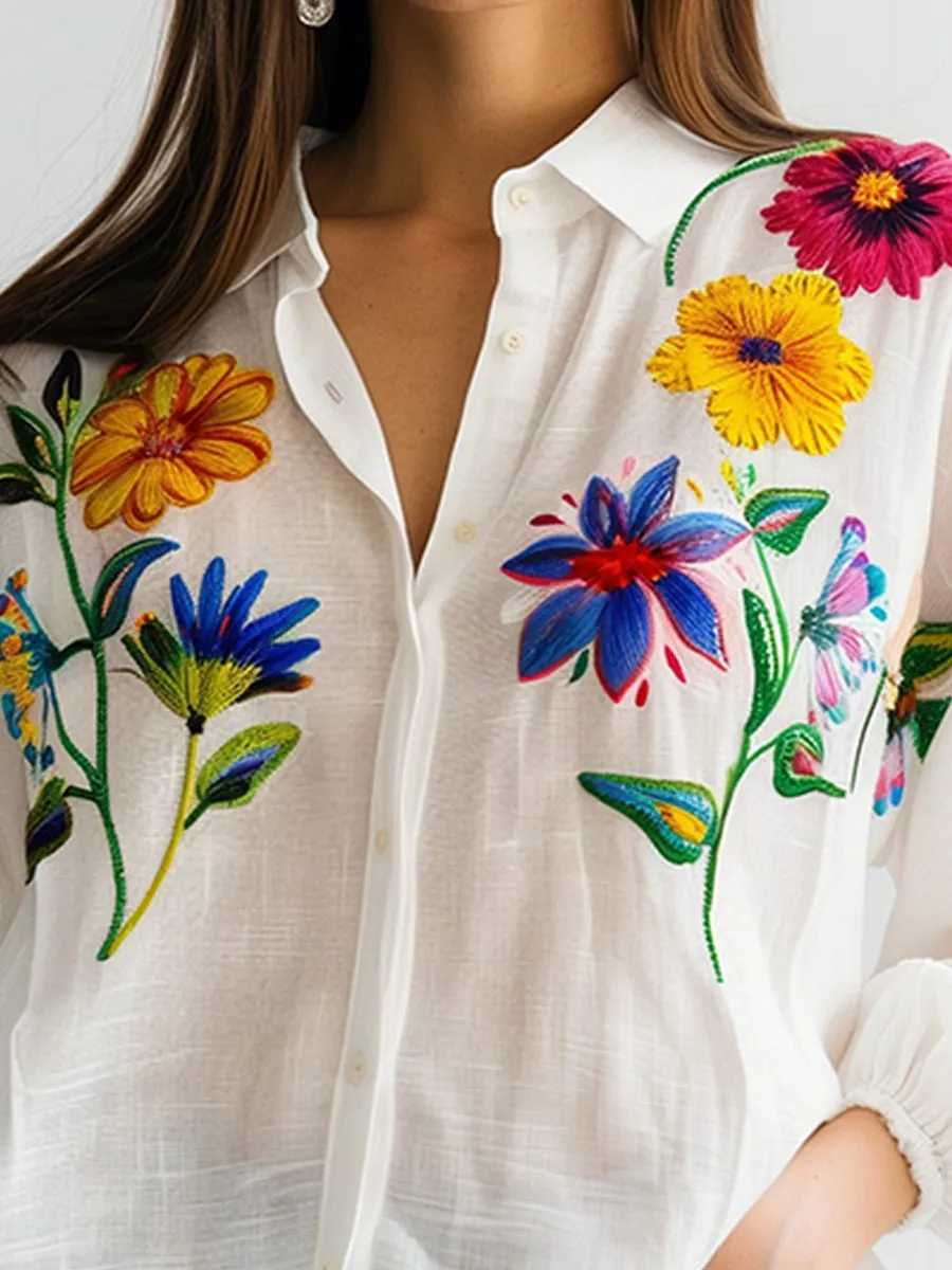 Floral Cotton Blouse for Women