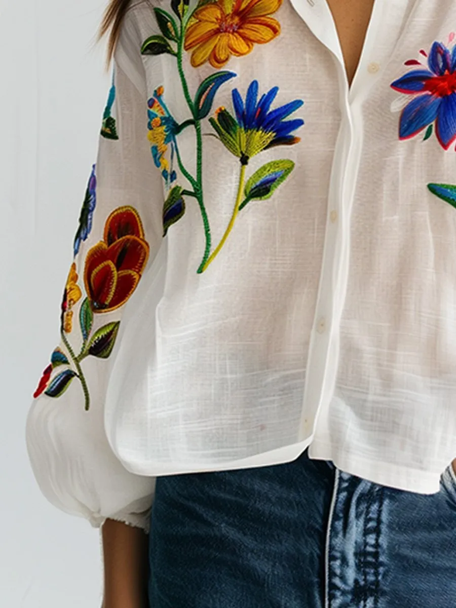 Floral Cotton Blouse for Women