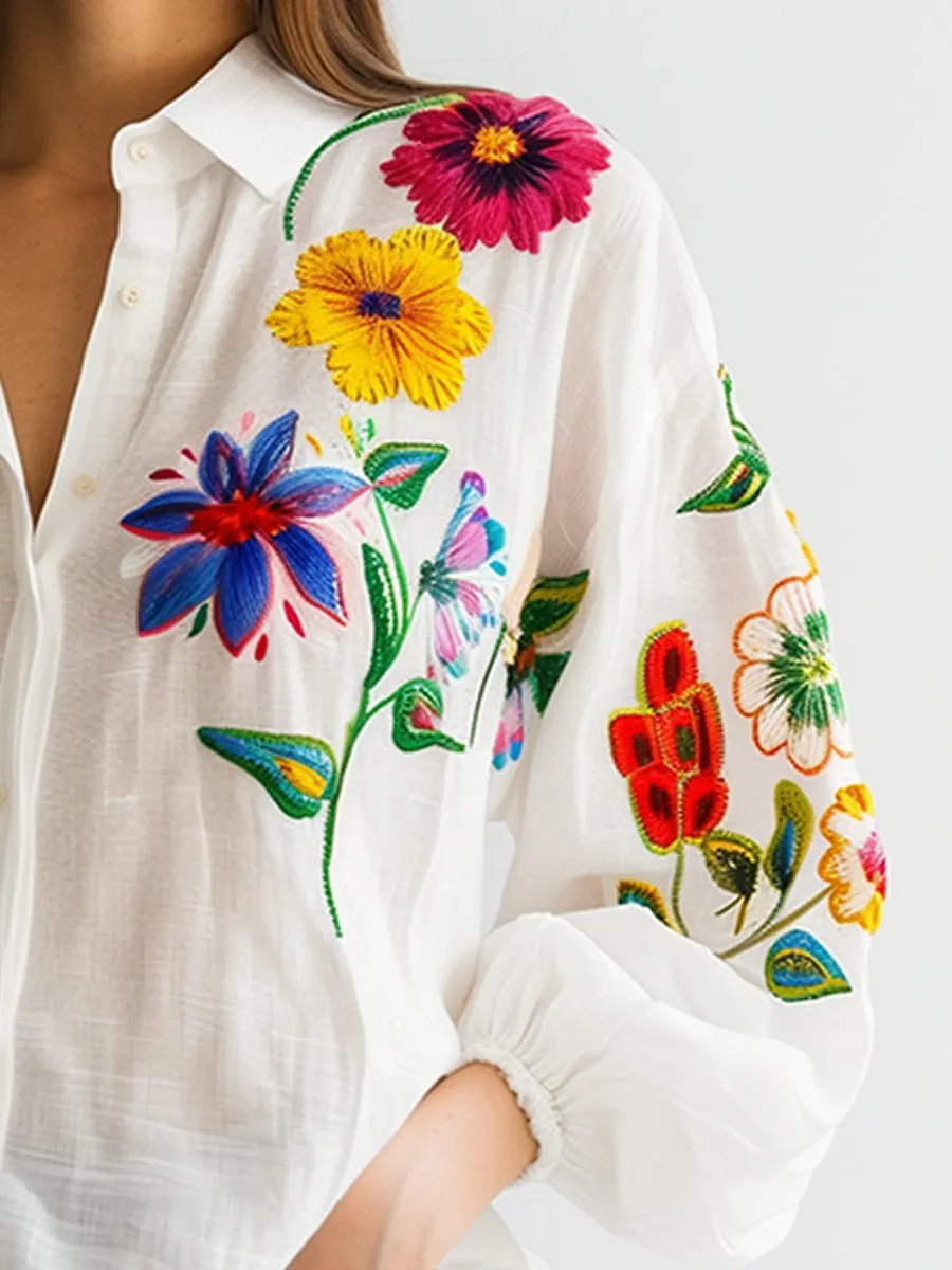Floral Cotton Blouse for Women