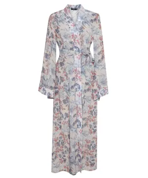 Floral Poetry Bell Sleeve Chiffon Kimono